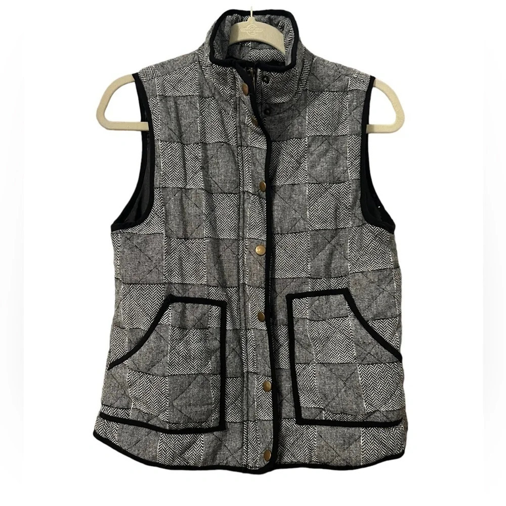 Blue Rain Chevron Patchwork Vest - image 1